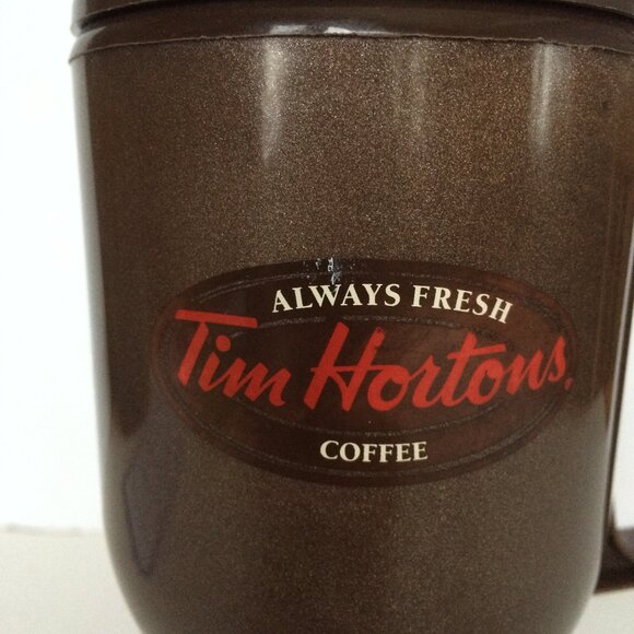 Tim Hortons Aladdin Plastic Coffee Travel Mug Lid Brown - Picture 5 of 9